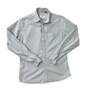 Spier & Mackay Stripe Oxford Slim Fit Shirt Button Down Blue White size 15
